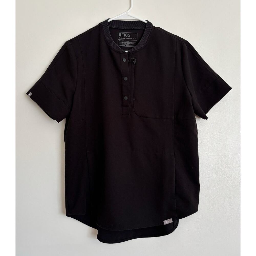 Black Figs Gidya Relaxed Henley Scrub Top S